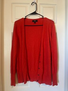 Mossimo Supply Co. Red Open-Front Button Cardigan